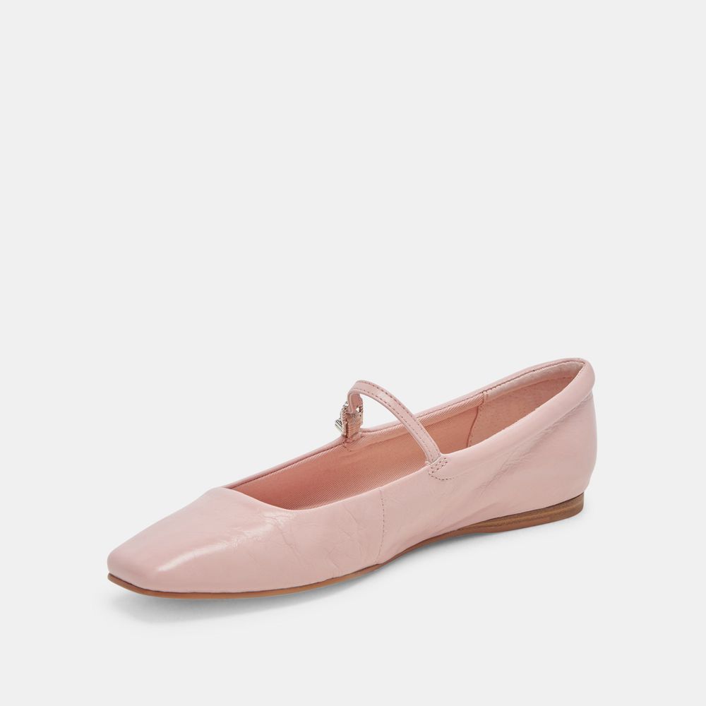 Dolce Vita Reyes Crinkle Patent Women Ballet Flats Pink | US-390164AVY