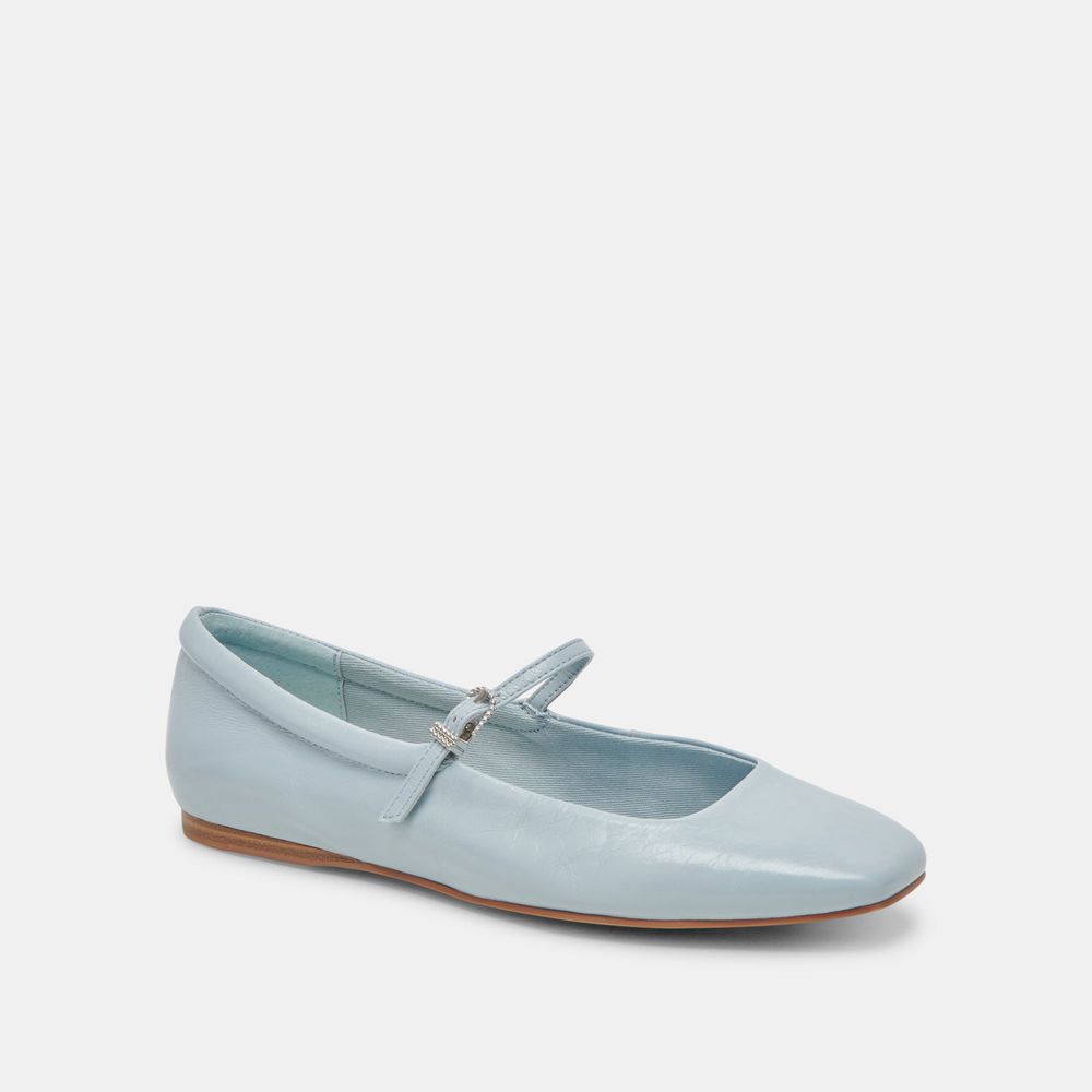 Dolce Vita Reyes Crinkle Patent Women Ballet Flats Light Blue | US-012679PVQ