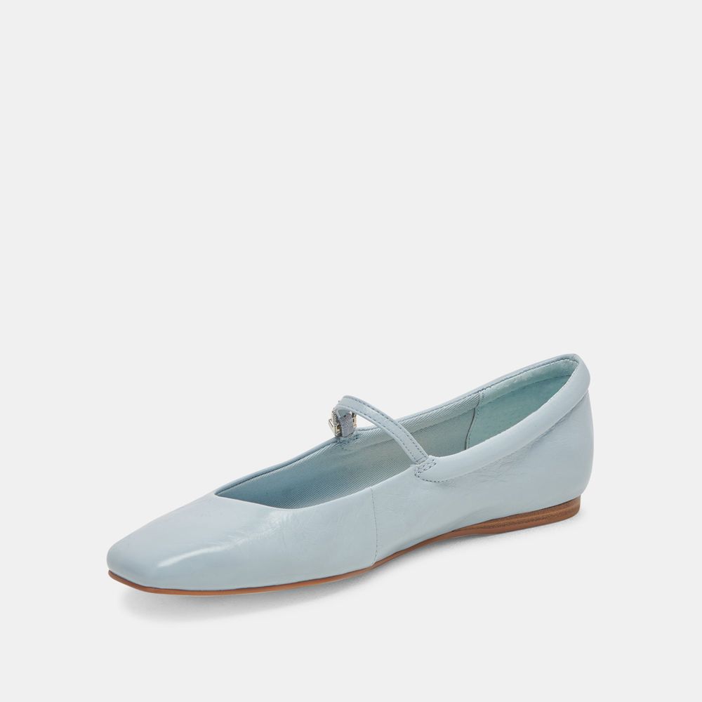 Dolce Vita Reyes Crinkle Patent Women Ballet Flats Light Blue | US-012679PVQ