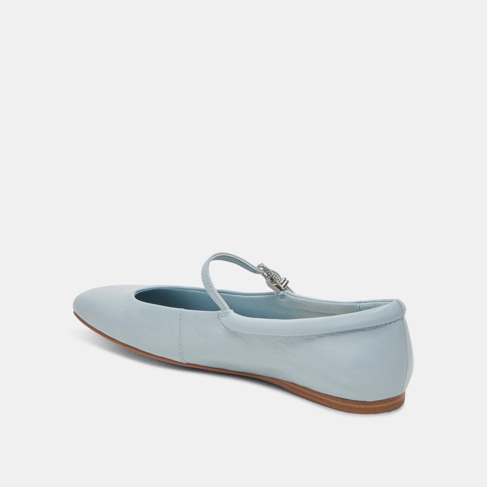 Dolce Vita Reyes Crinkle Patent Women Ballet Flats Light Blue | US-012679PVQ