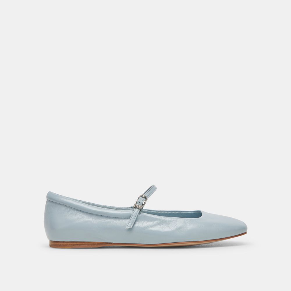 Dolce Vita Reyes Crinkle Patent Women Ballet Flats Light Blue | US-012679PVQ