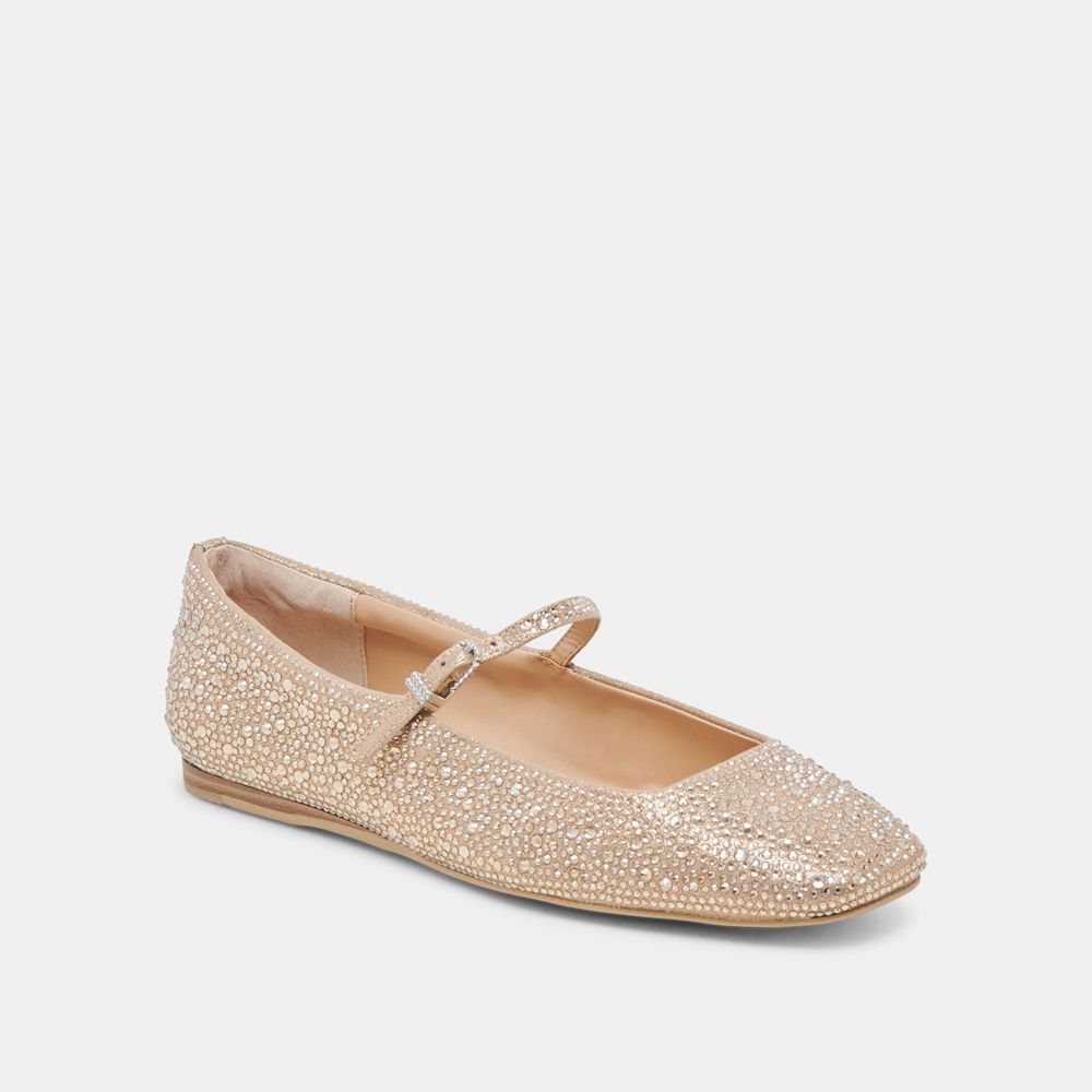 Dolce Vita Reyes Crystal Women Ballet Flats Light Gold | US-749801QYH