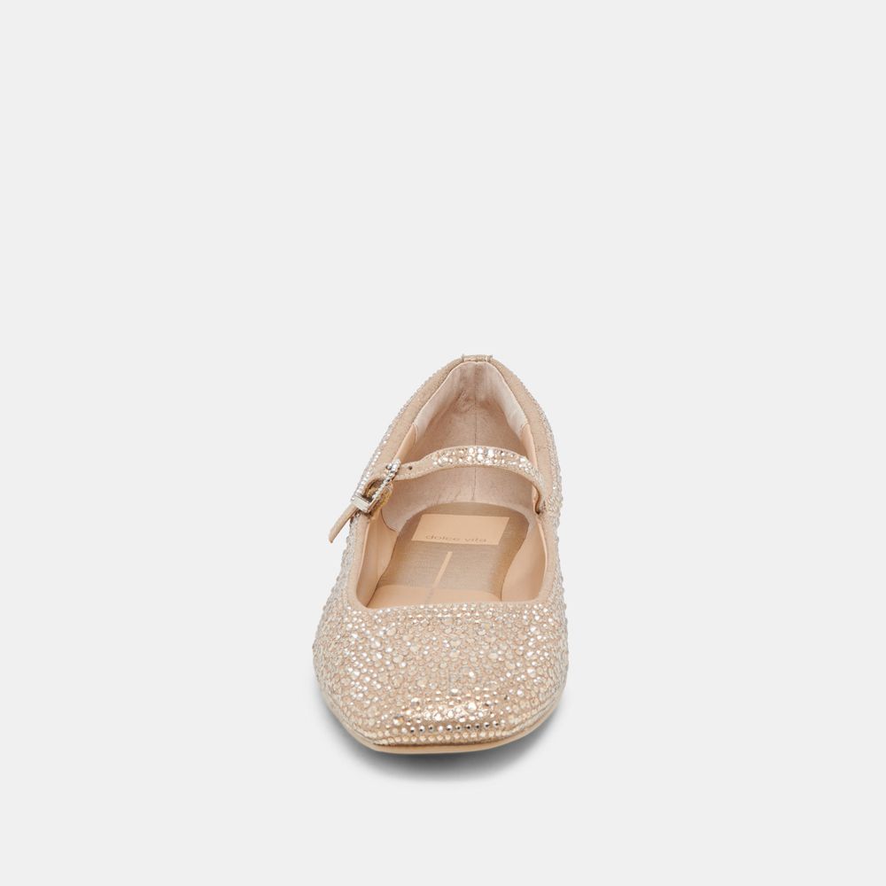 Dolce Vita Reyes Crystal Women Ballet Flats Light Gold | US-749801QYH