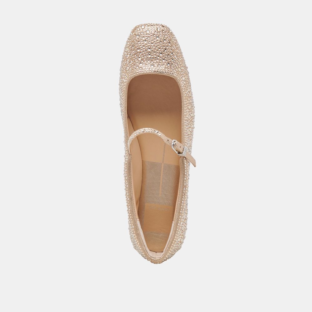 Dolce Vita Reyes Crystal Women Ballet Flats Light Gold | US-749801QYH