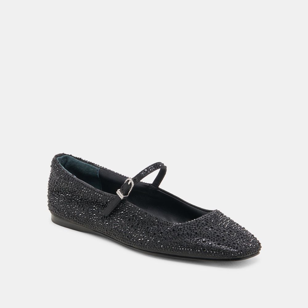 Dolce Vita Reyes Crystal Women Ballet Flats Black | US-472693PRN