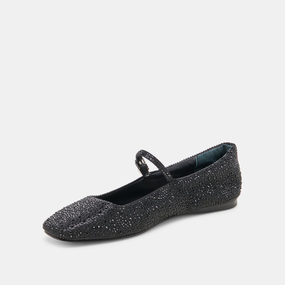 Dolce Vita Reyes Crystal Women Ballet Flats Black | US-472693PRN