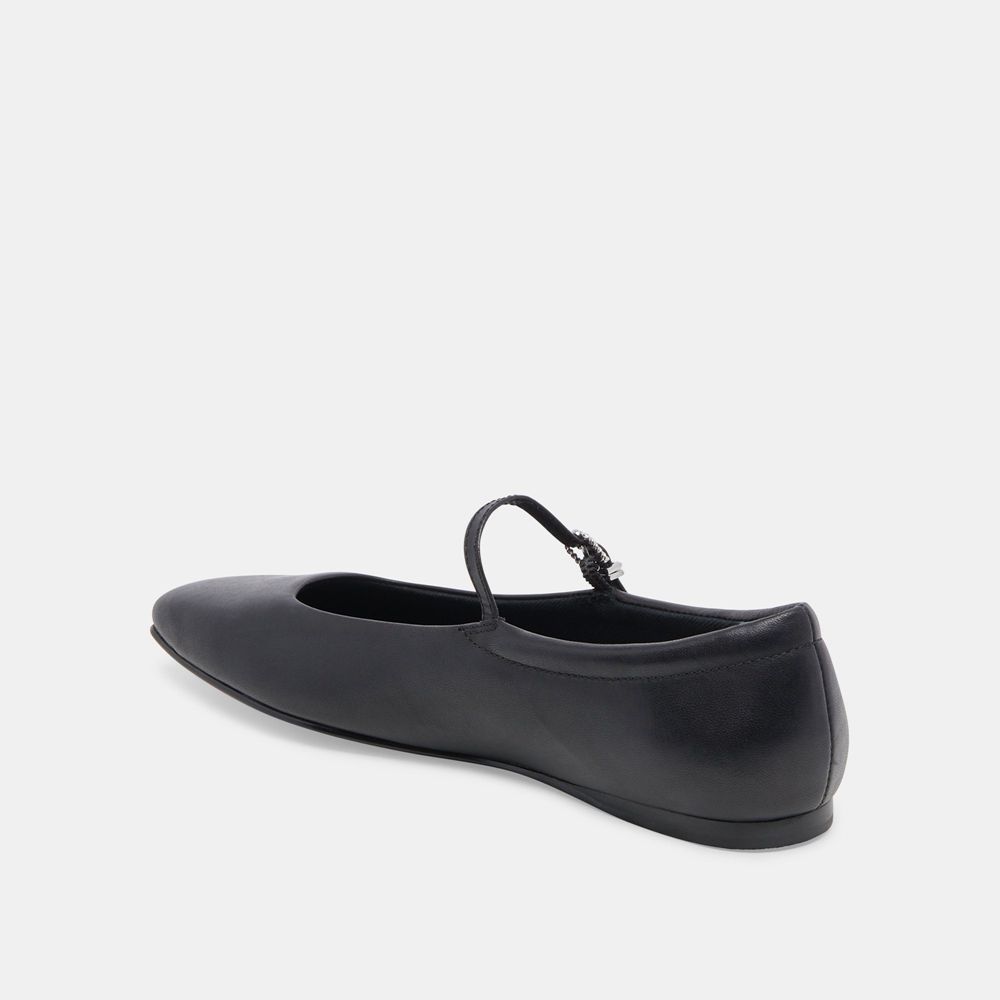 Dolce Vita Reyes Leather Women Ballet Flats Black | US-381254ADB