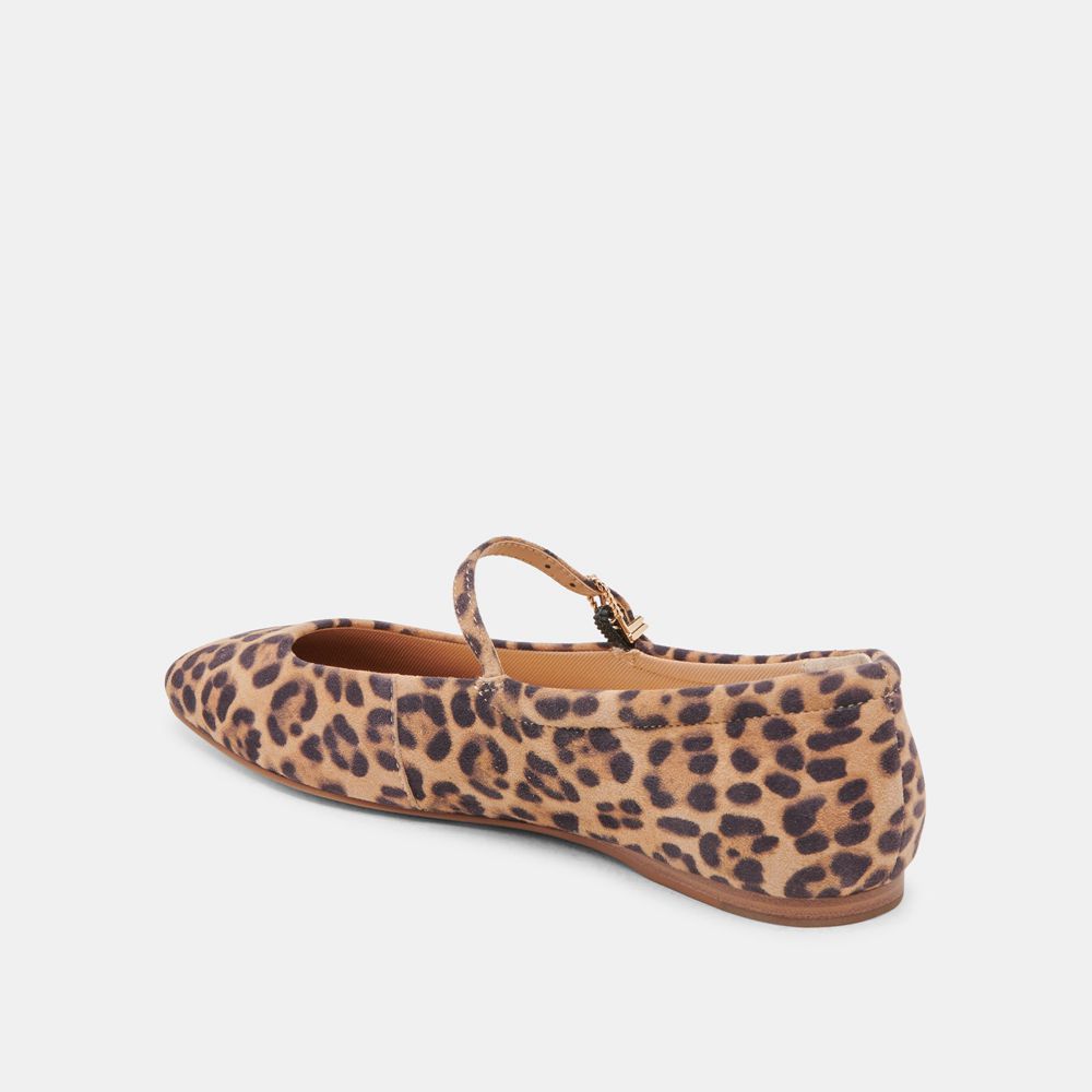 Dolce Vita Reyes Suede Women Ballet Flats Leopard | US-590836AZL