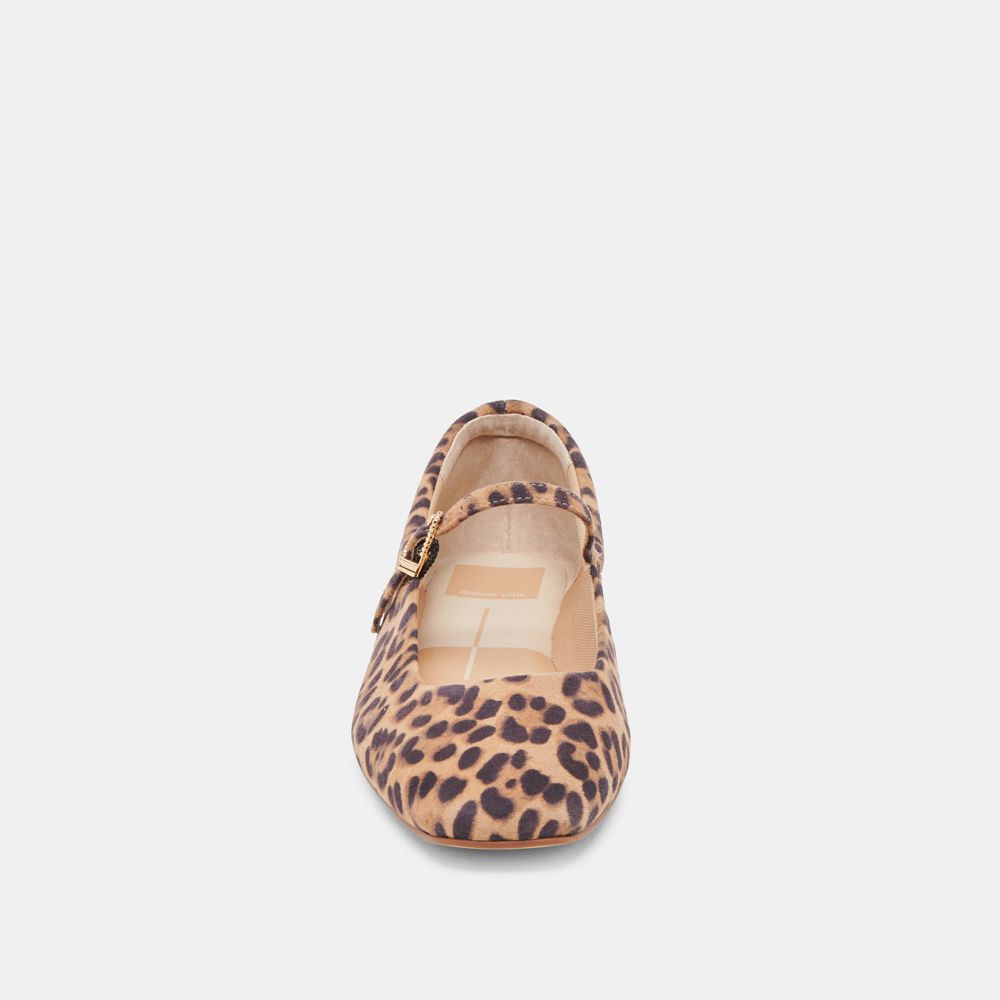 Dolce Vita Reyes Suede Women Ballet Flats Leopard | US-590836AZL