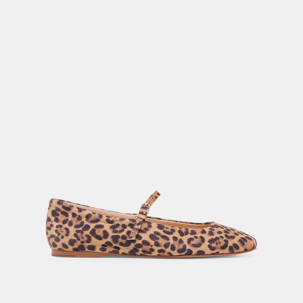 Dolce Vita Reyes Suede Women Ballet Flats Leopard | US-590836AZL