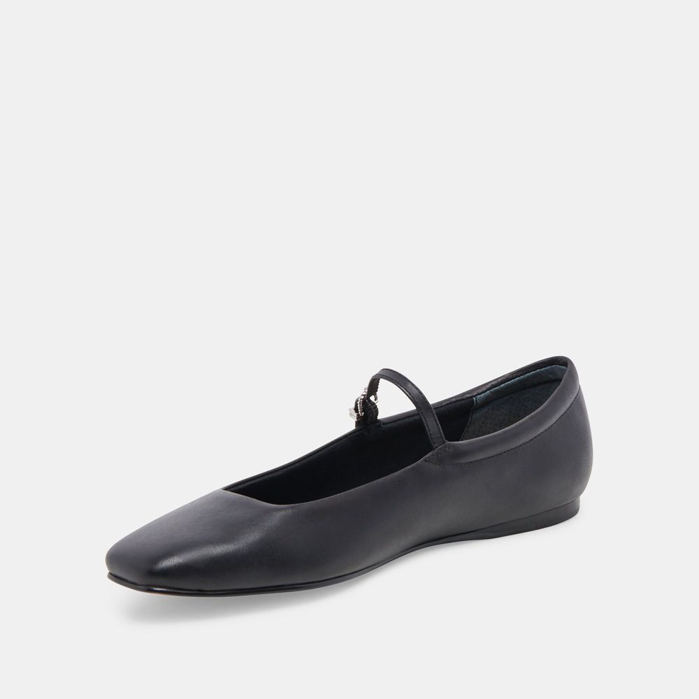 Dolce Vita Reyes Wide Leather Women Ballet Flats Black | US-076138RGU