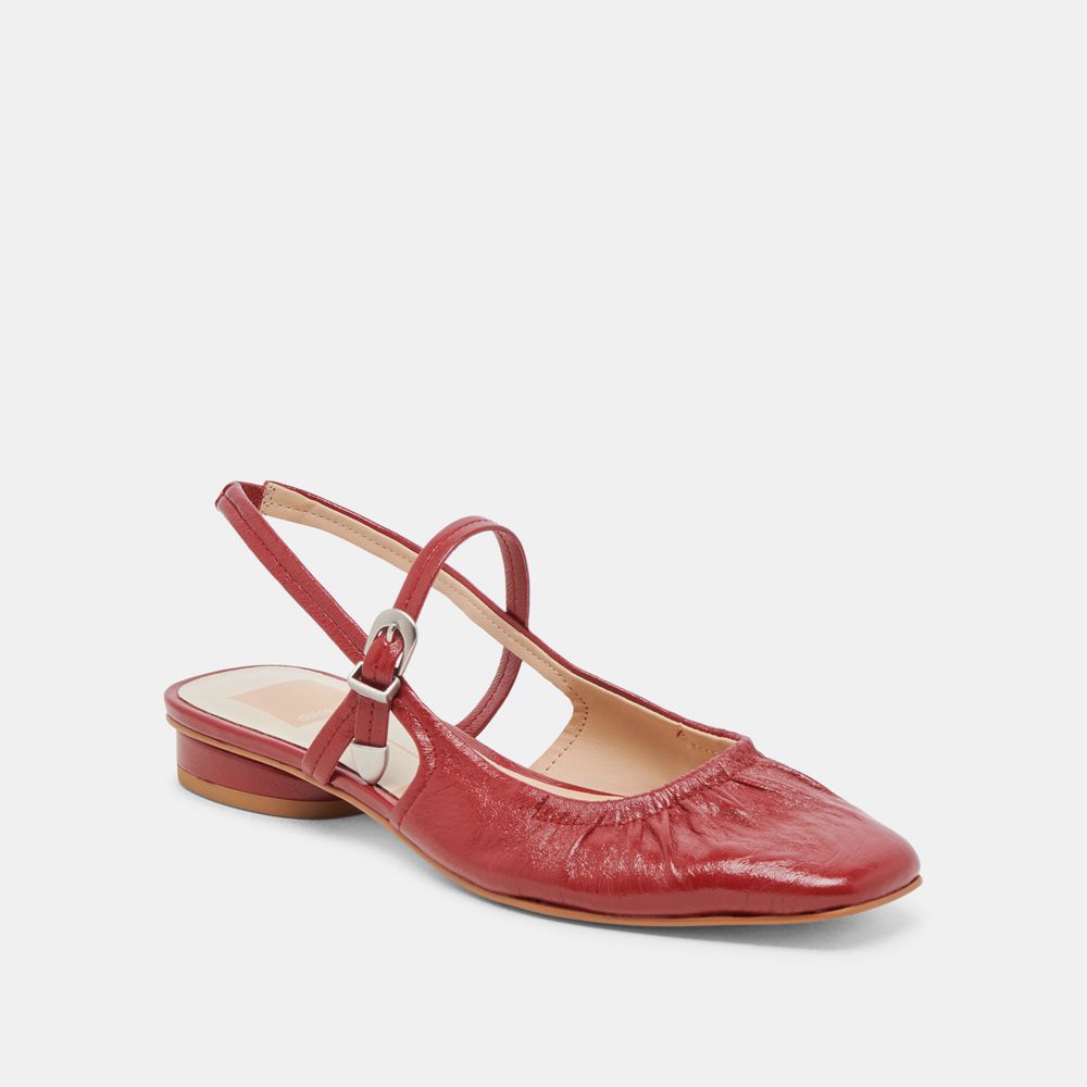 Dolce Vita Rianne Crinkle Patent Women Flats Red | US-248103RWZ