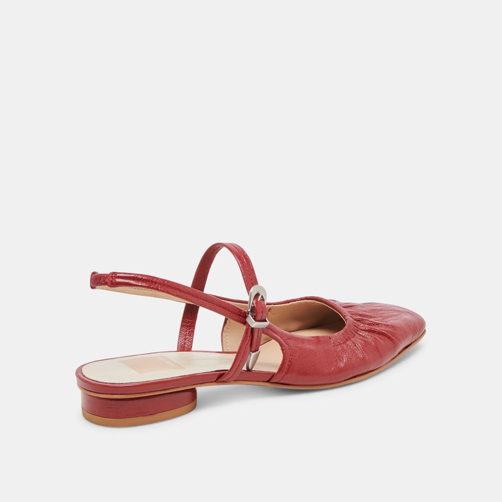 Dolce Vita Rianne Crinkle Patent Women Flats Red | US-248103RWZ