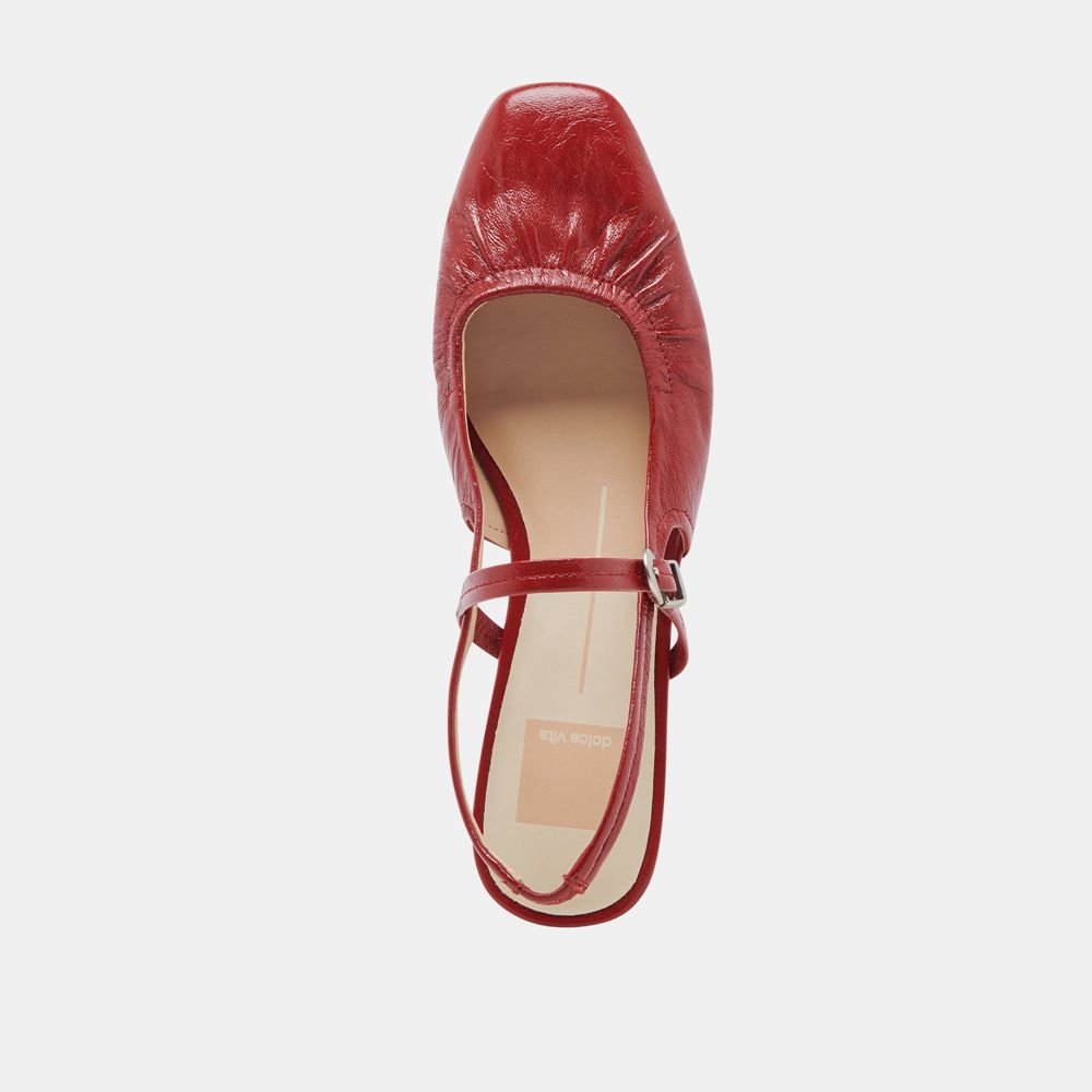 Dolce Vita Rianne Crinkle Patent Women Flats Red | US-248103RWZ