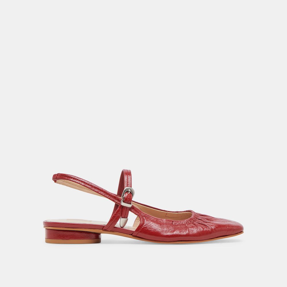 Dolce Vita Rianne Crinkle Patent Women Flats Red | US-248103RWZ