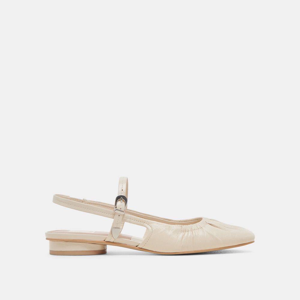 Dolce Vita Rianne Crinkle Patent Women Flats Cream | US-834901SPL