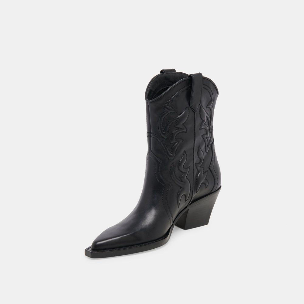 Dolce Vita Rimona Leather Women Western Boots Black | US-647213BWY