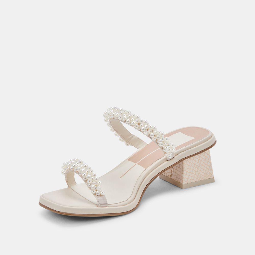 Dolce Vita River Pearl Women Heels Sandals Cream | US-695734TED