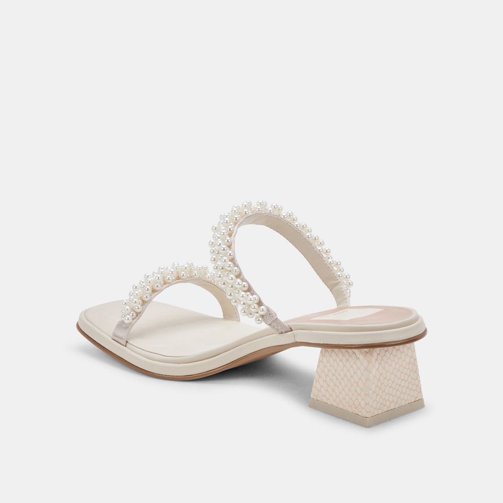 Dolce Vita River Pearl Women Heels Sandals Cream | US-695734TED