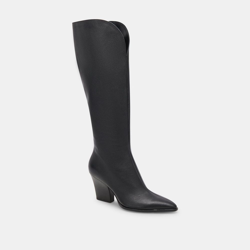 Dolce Vita Rocky Leather Women Boots Black | US-408296XRY