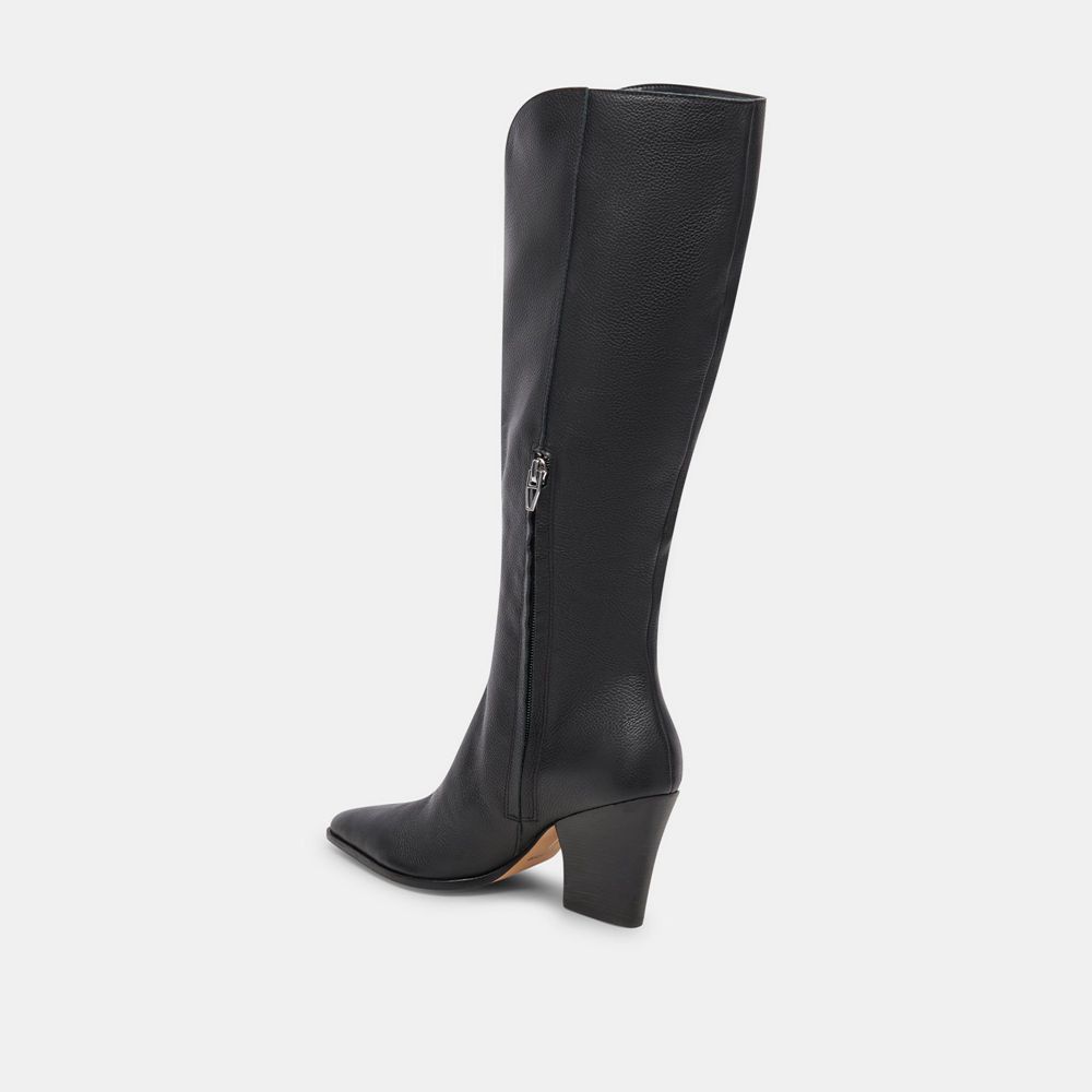 Dolce Vita Rocky Leather Women Boots Black | US-408296XRY