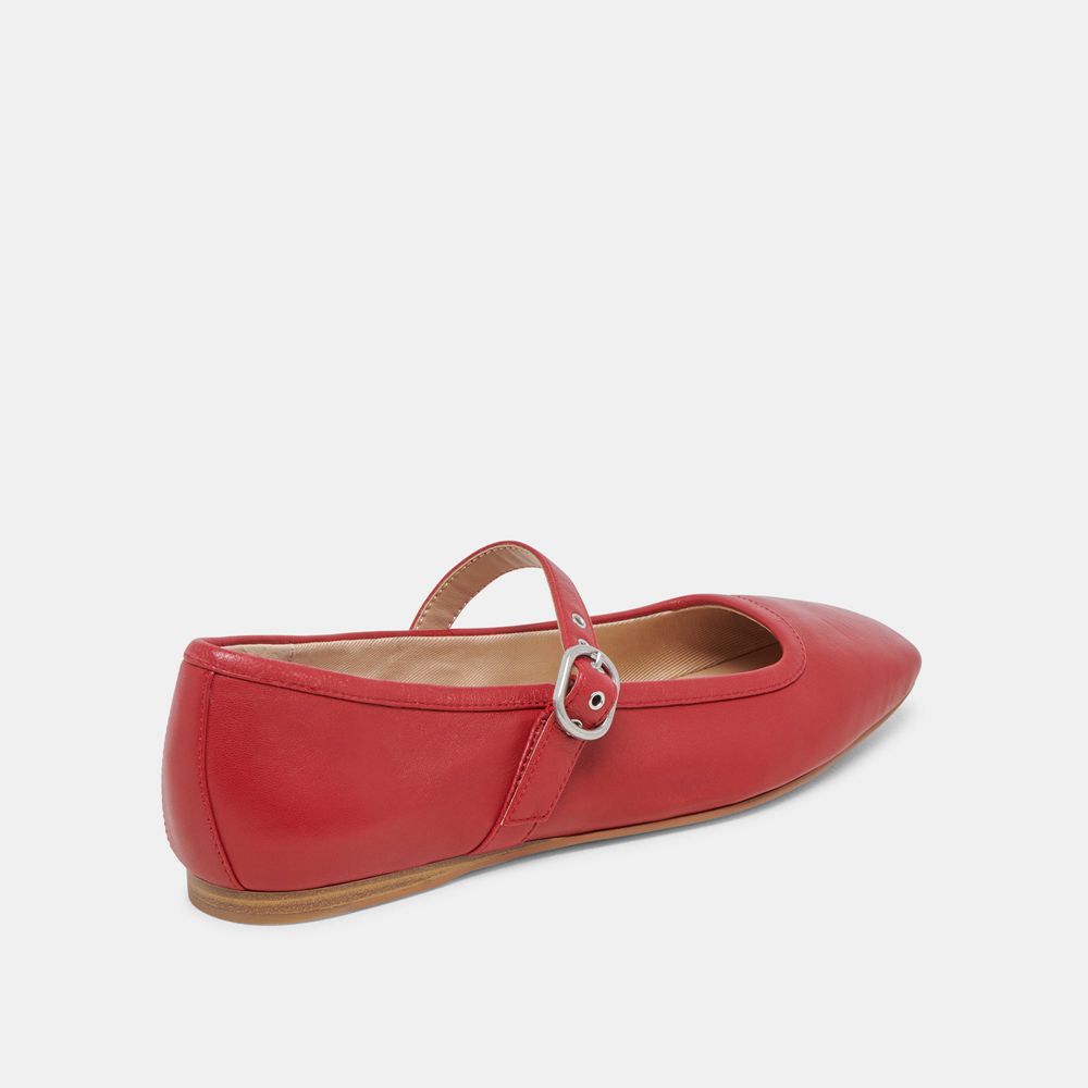 Dolce Vita Rodni Leather Women Ballet Flats Red | US-657139VMO