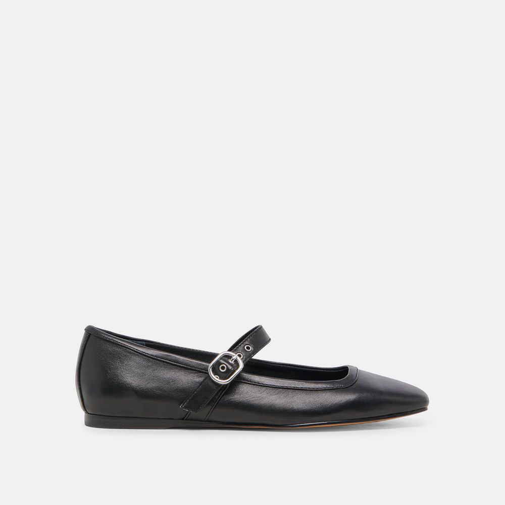 Dolce Vita Rodni Leather Women Ballet Flats Black | US-674185OKB