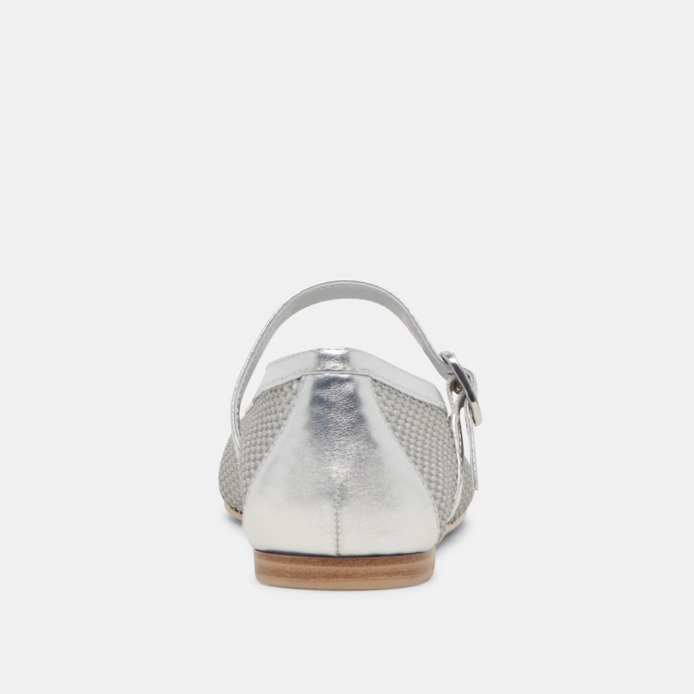 Dolce Vita Rodni Mesh Woven Mesh Women Ballet Flats Silver | US-368214QLT