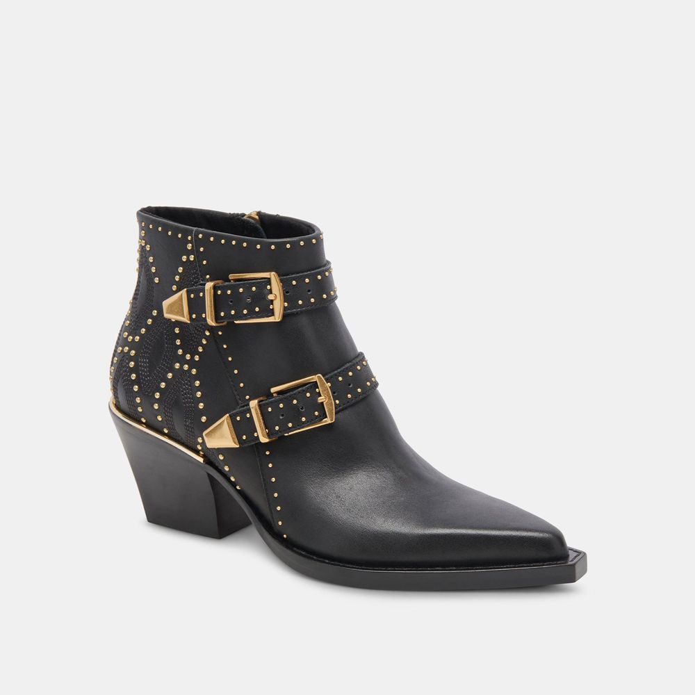 Dolce Vita Ronnie Leather Women Western Boots Black | US-956432HUP