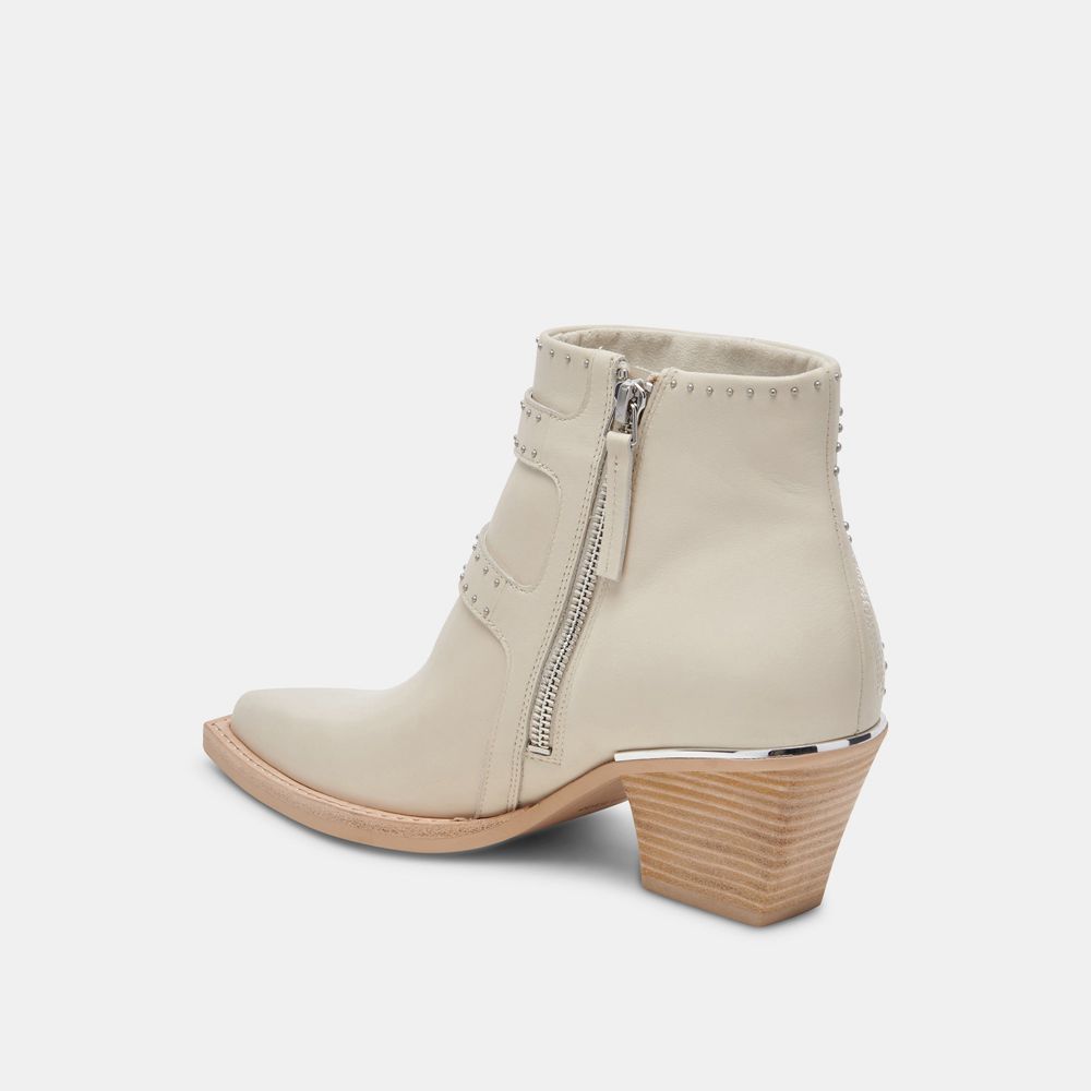 Dolce Vita Ronnie Leather Women Western Boots Cream | US-579840DCA