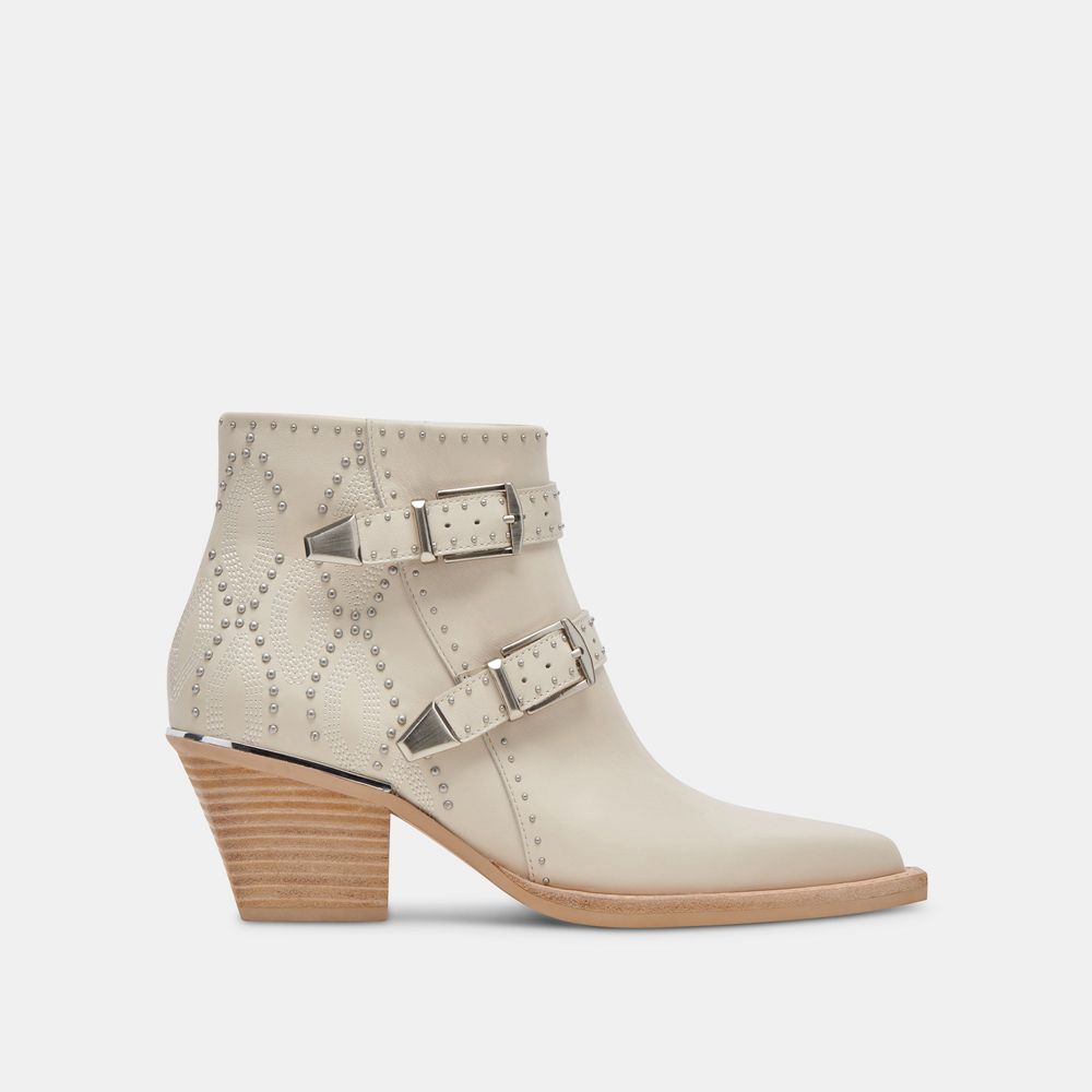 Dolce Vita Ronnie Leather Women Western Boots Cream | US-579840DCA