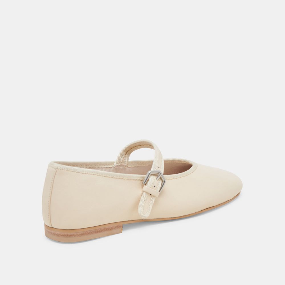 Dolce Vita Roslyn Leather Women Ballet Flats Cream | US-483905VFR