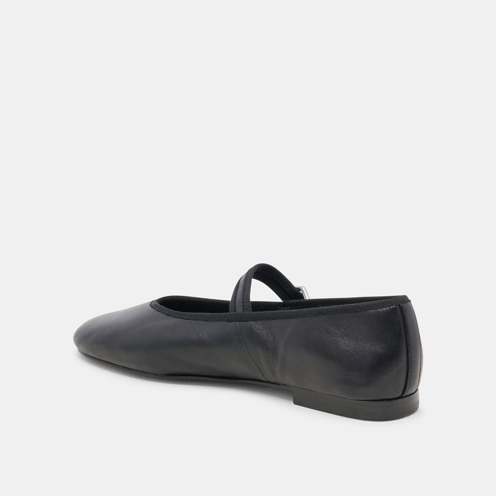 Dolce Vita Roslyn Leather Women Ballet Flats Black | US-839741UTL