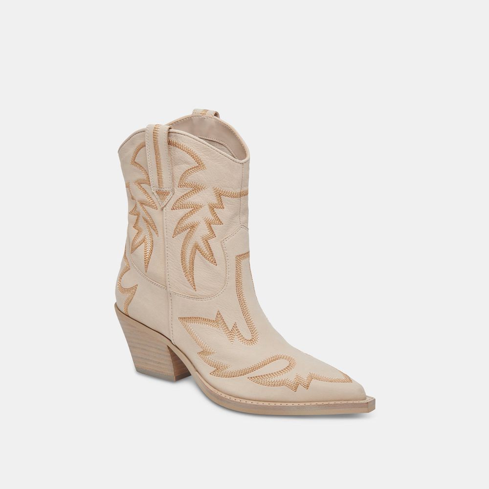 Dolce Vita Runa Nubuck Women Western Boots Beige | US-103796JIT