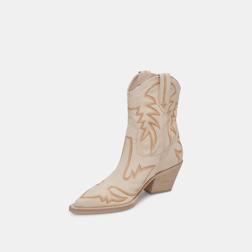 Dolce Vita Runa Nubuck Women Western Boots Beige | US-103796JIT