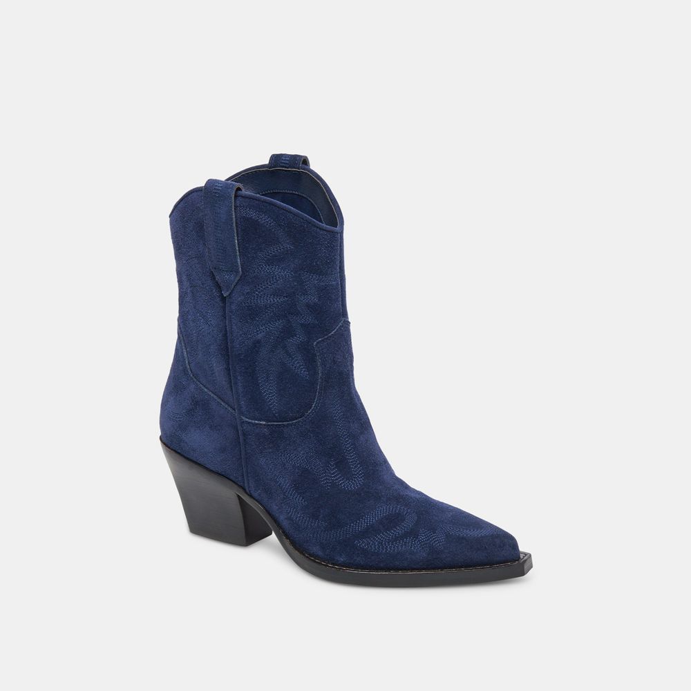 Dolce Vita Runa Suede Women Western Boots Royal Blue | US-984357CUG