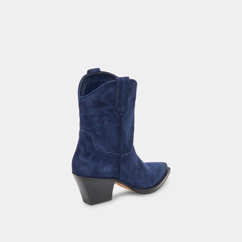 Dolce Vita Runa Suede Women Western Boots Royal Blue | US-984357CUG