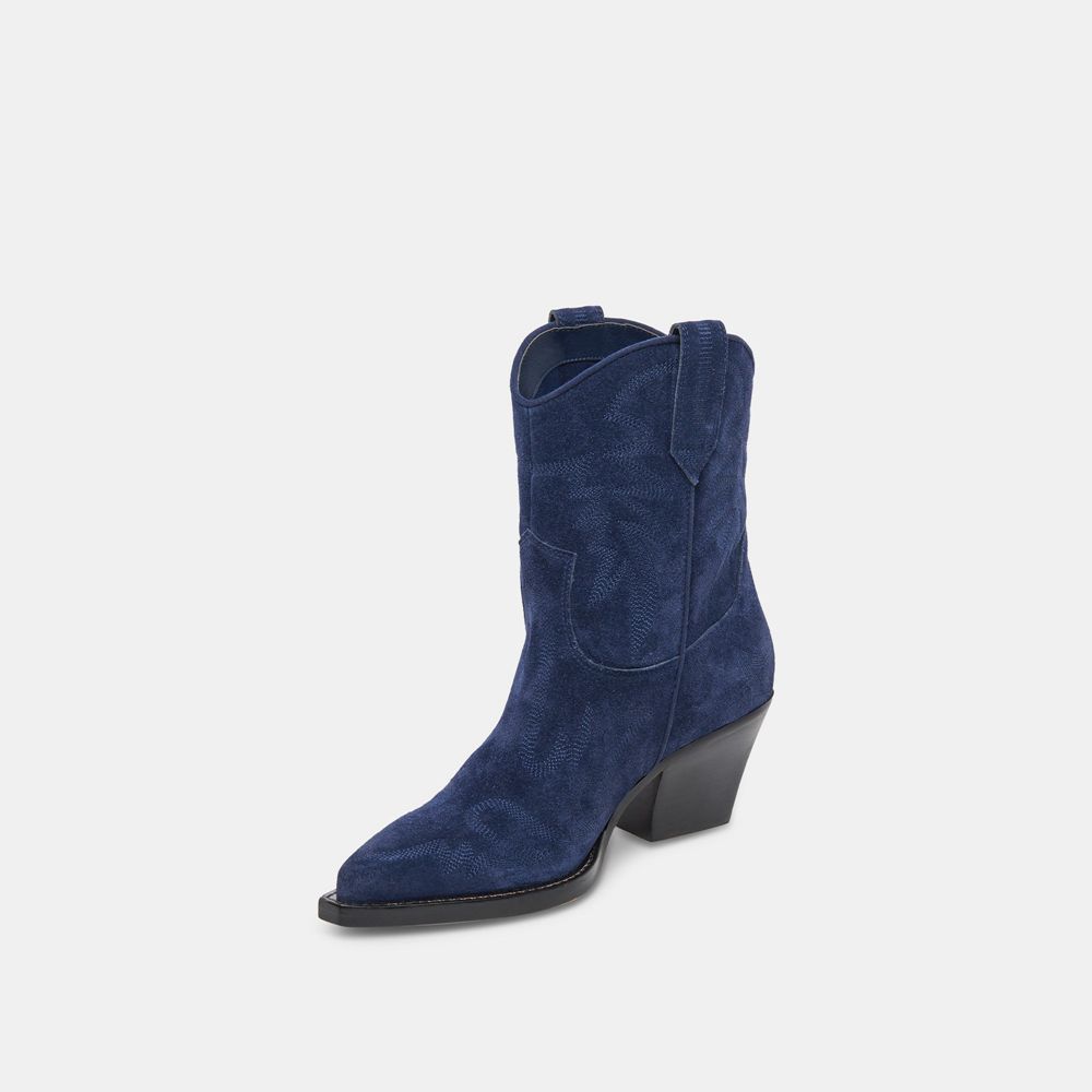 Dolce Vita Runa Suede Women Western Boots Royal Blue | US-984357CUG