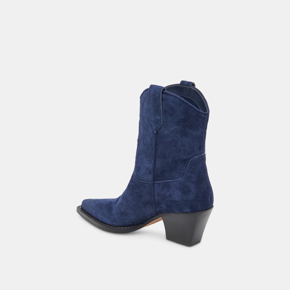 Dolce Vita Runa Suede Women Western Boots Royal Blue | US-984357CUG