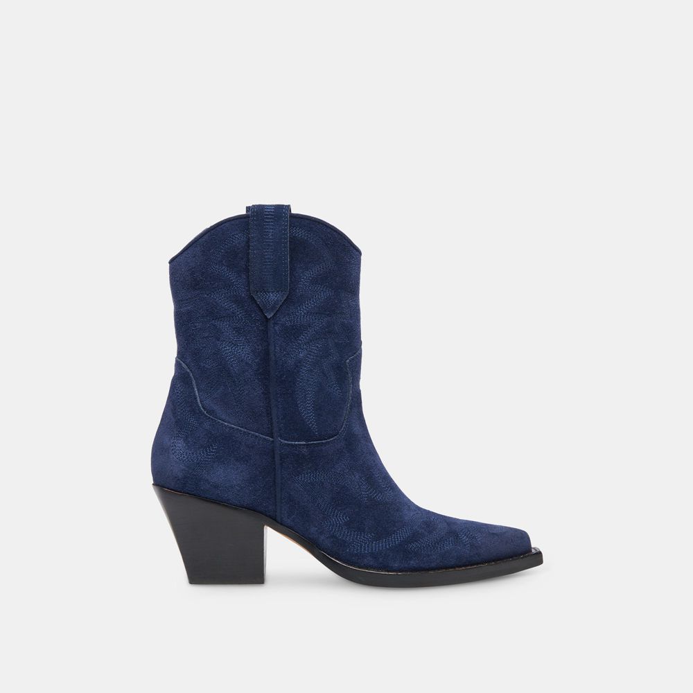 Dolce Vita Runa Suede Women Western Boots Royal Blue | US-984357CUG