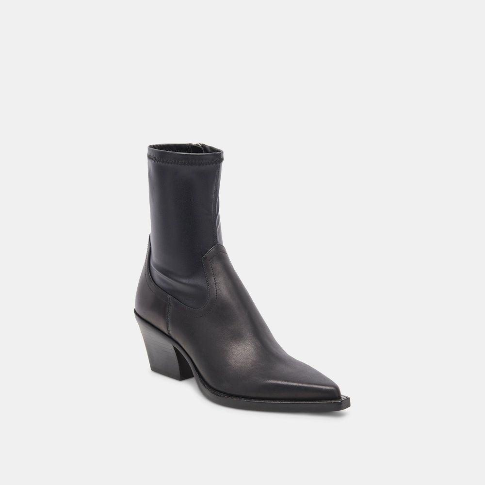 Dolce Vita Rutger Leather Women Boots Black | US-237046CBK