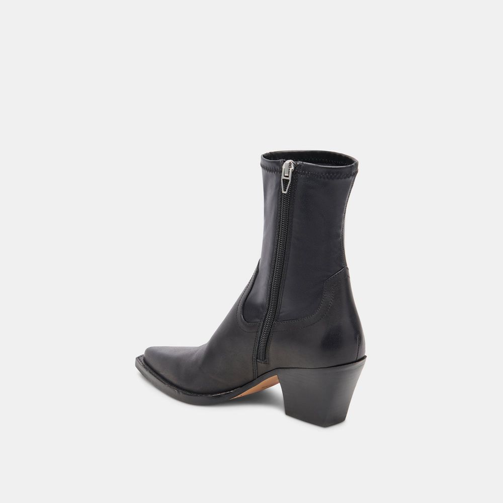 Dolce Vita Rutger Leather Women Boots Black | US-237046CBK