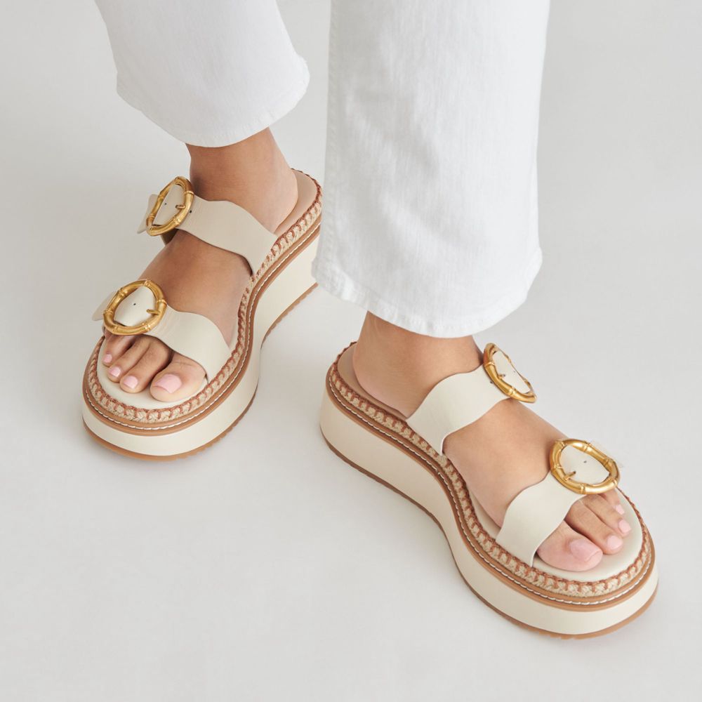 Dolce Vita Rysha Leather Women Sandals Cream | US-147835FCU