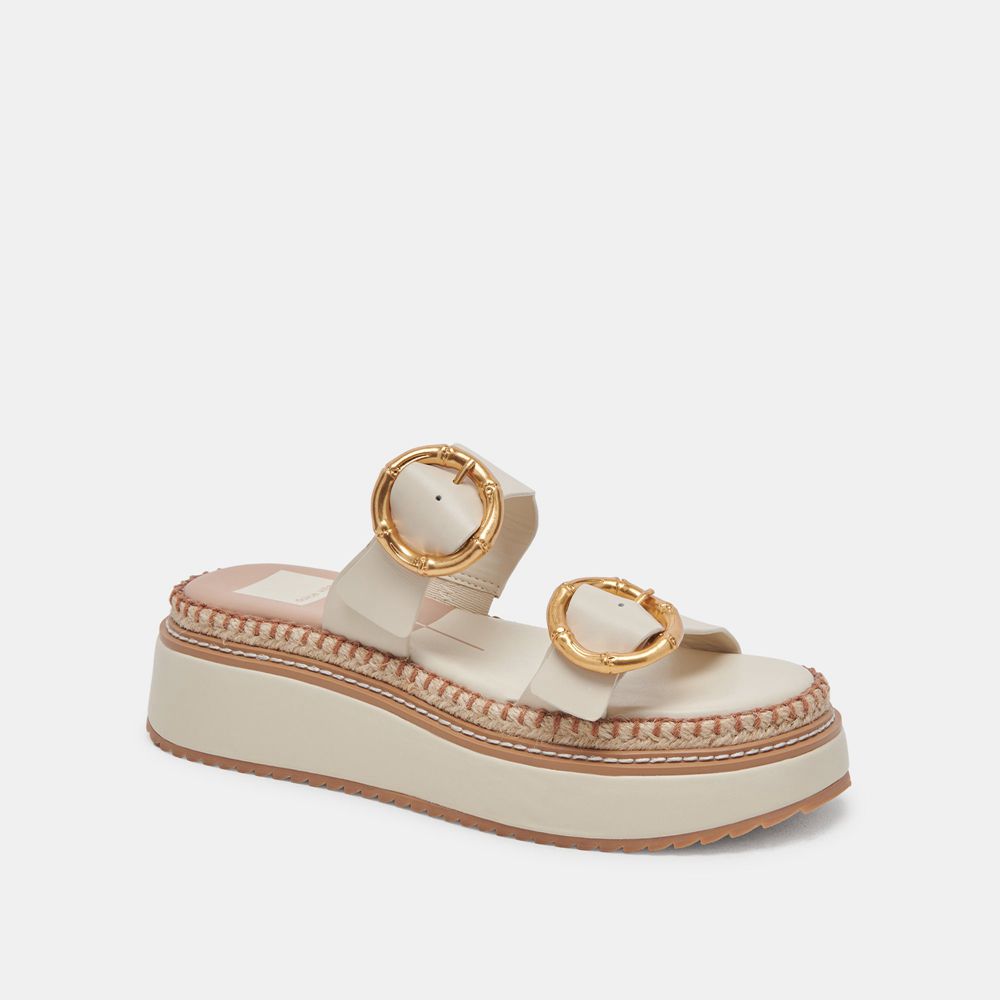 Dolce Vita Rysha Leather Women Sandals Cream | US-147835FCU