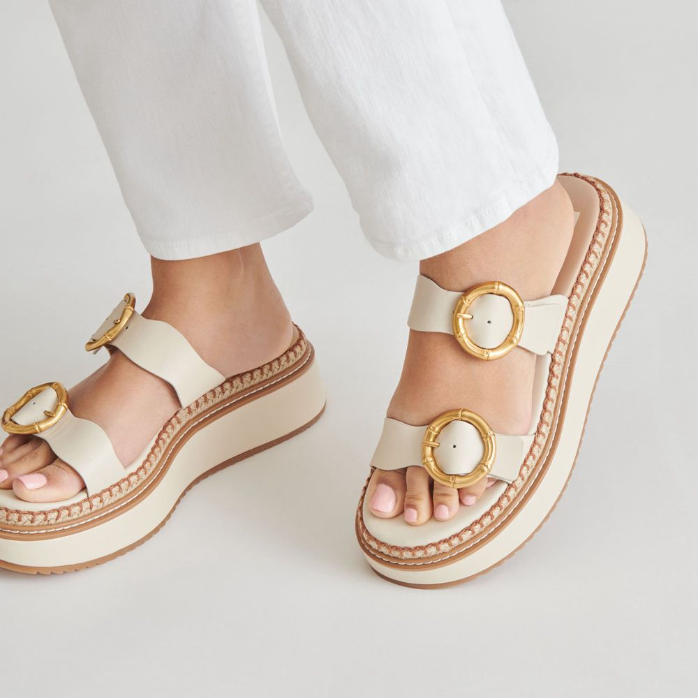 Dolce Vita Rysha Leather Women Sandals Cream | US-147835FCU