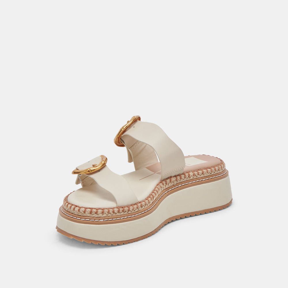 Dolce Vita Rysha Leather Women Sandals Cream | US-147835FCU