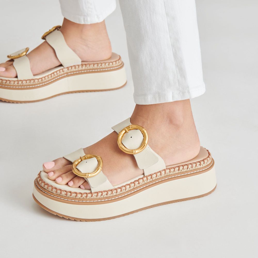 Dolce Vita Rysha Leather Women Sandals Cream | US-147835FCU