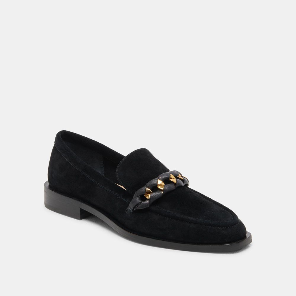 Dolce Vita Sallie Suede Women Flats Black | US-125308OBV