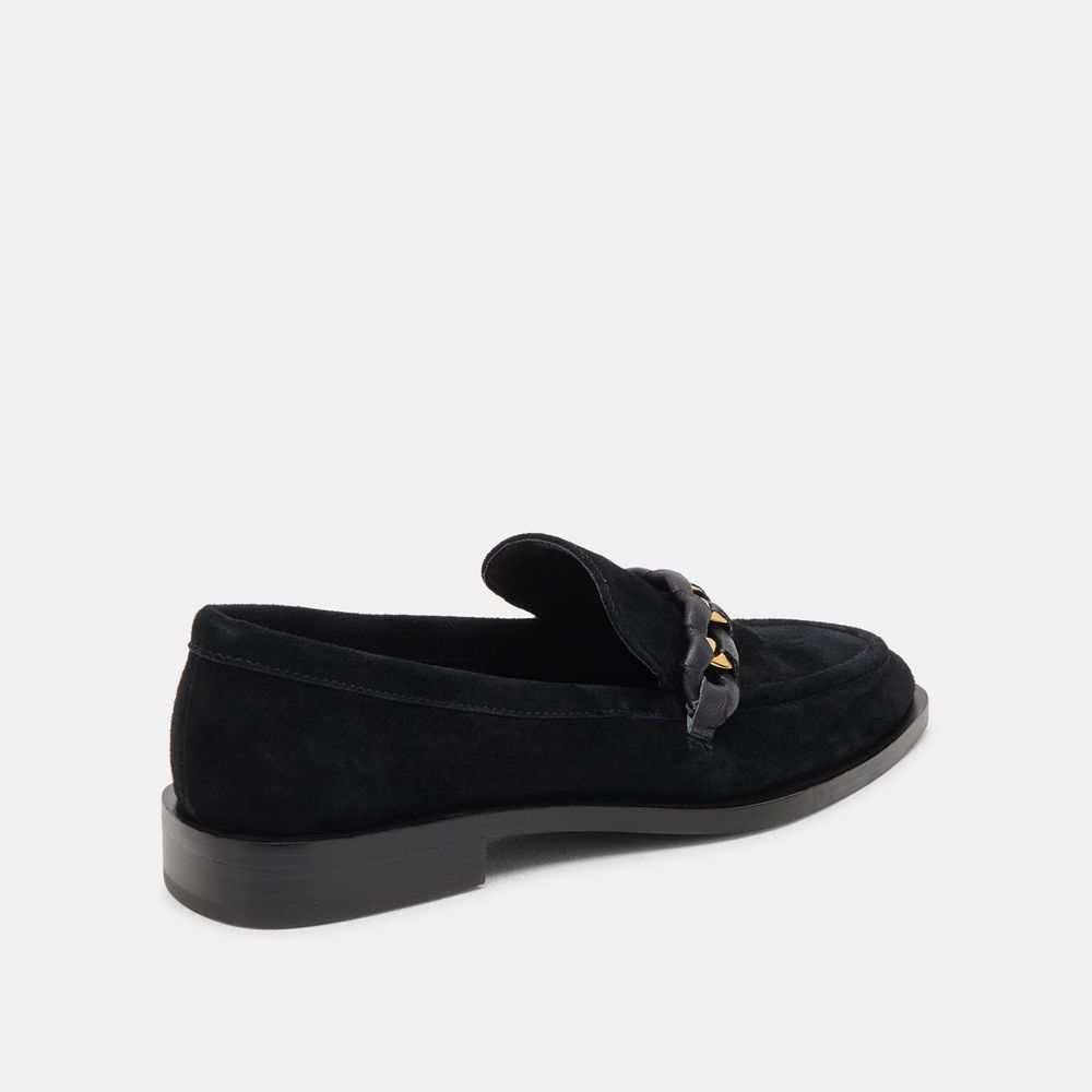 Dolce Vita Sallie Suede Women Flats Black | US-125308OBV