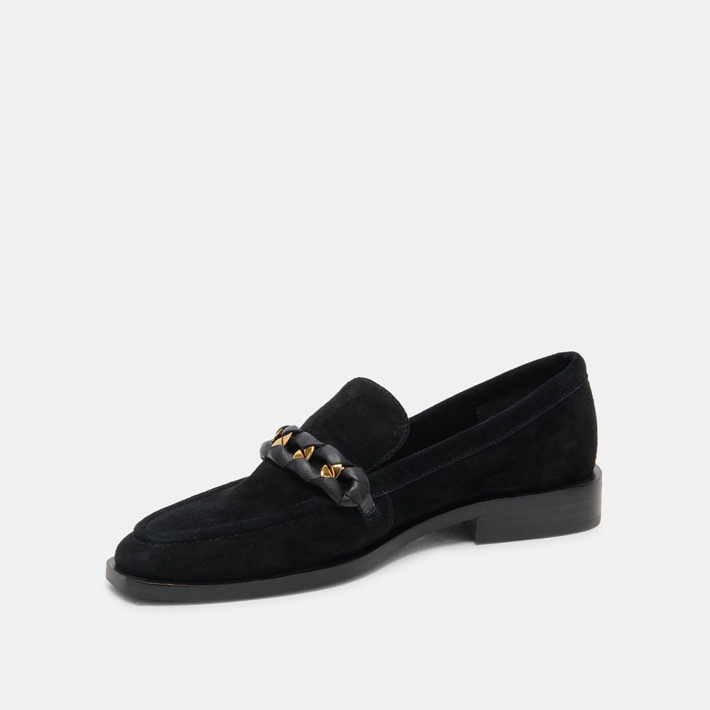 Dolce Vita Sallie Suede Women Flats Black | US-125308OBV